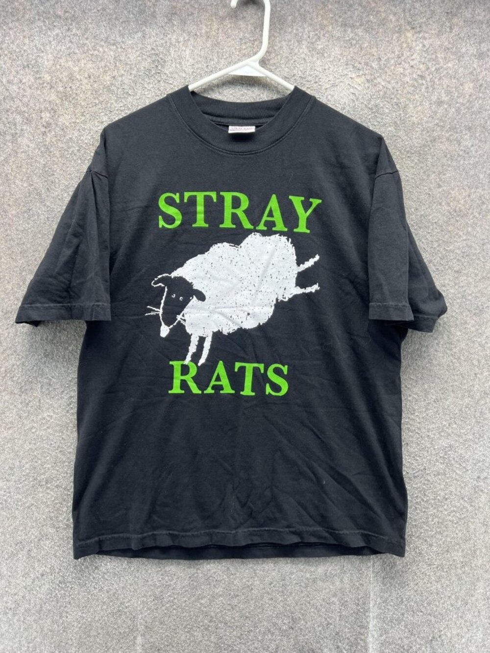 Stray Rats Shirt Mens Medium Black Heavyweight Sheep Graphic Made USA 2022
